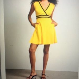 Black and white mini dress 2 colors: 1-black & white 2-yellow & black.